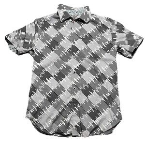 Robert Graham Short Sleeve Button Shirt Size Small Geometric‎ Lines Classic Fit